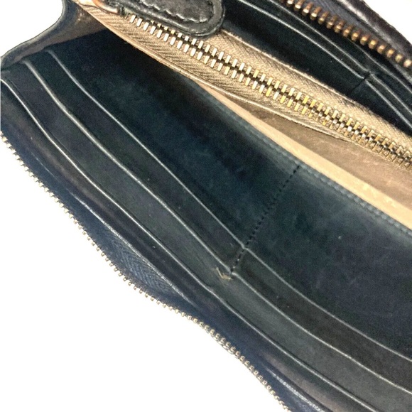 BOTTEGA VENETA VINTAGE STUDDED INTRECCIATO ZIP AROUND LEATHER LONG WALLET - Picture 12 of 16